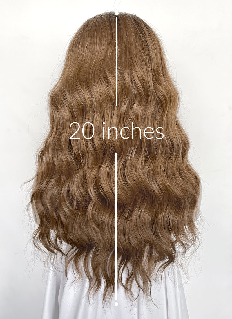 Blonde With Dark Roots Wavy 13" x 6" Lace Top Kanekalon Synthetic Hair Wig LFS056