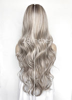 Balayage Mixed Blonde With Dark Roots Wavy 13" x 6" Lace Top Kanekalon Synthetic Hair Wig LFS057
