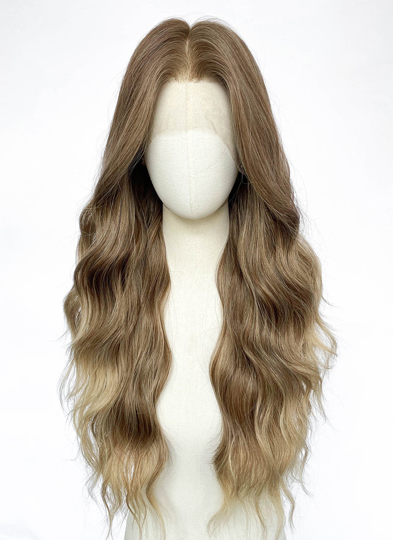 Ash Blonde Wavy 13" x 6" Lace Top Kanekalon Synthetic Hair Wig LFS058