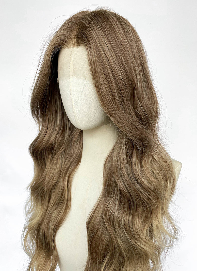 Ash Blonde Wavy 13" x 6" Lace Top Kanekalon Synthetic Hair Wig LFS058