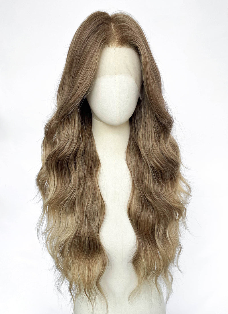Ash Blonde Wavy 13" x 6" Lace Top Kanekalon Synthetic Hair Wig LFS058