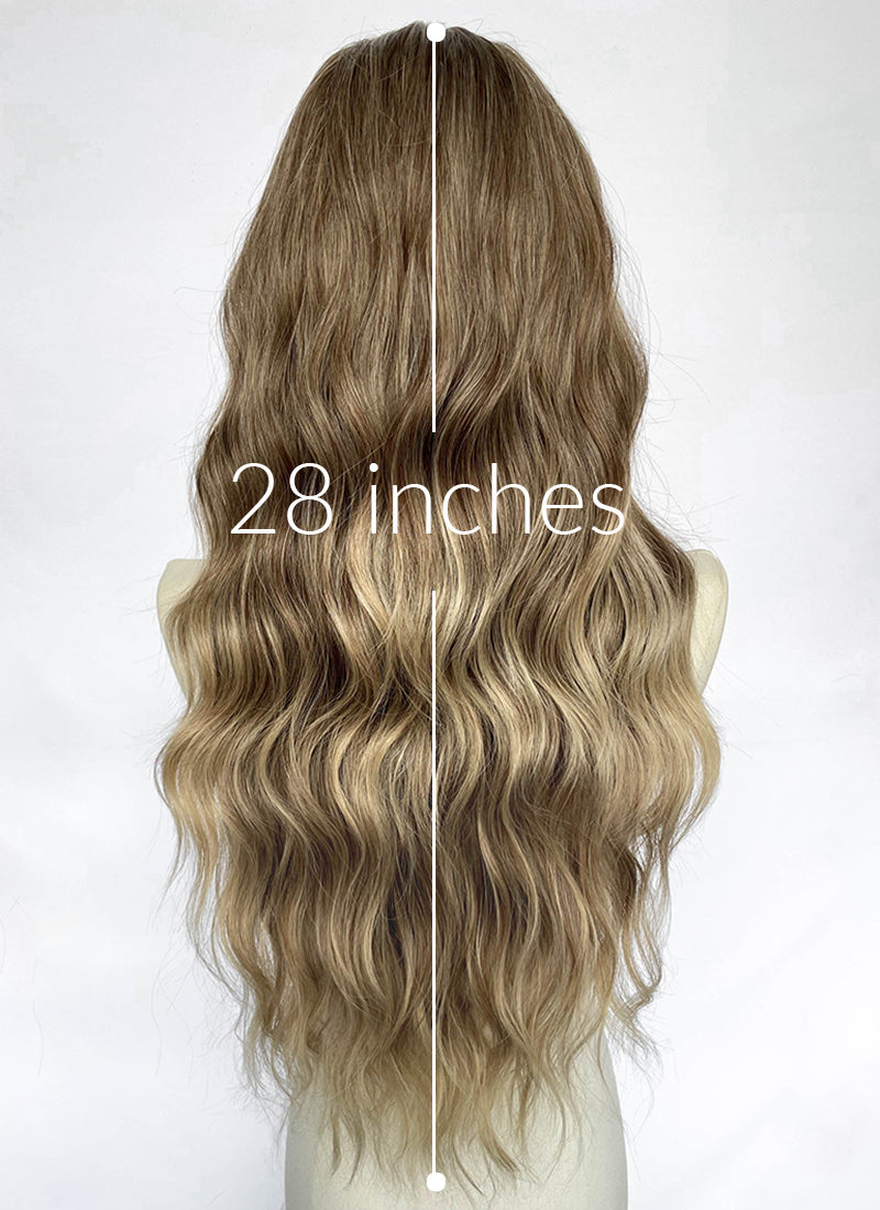 Ash Blonde Wavy 13" x 6" Lace Top Kanekalon Synthetic Hair Wig LFS058