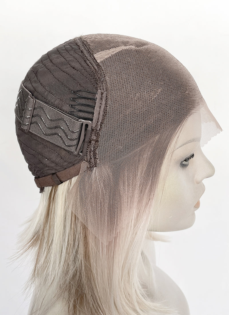 Mixed Blonde With Dark Roots Straight 13" x 6" Bob Lace Top Kanekalon Synthetic Hair Wig LFS059