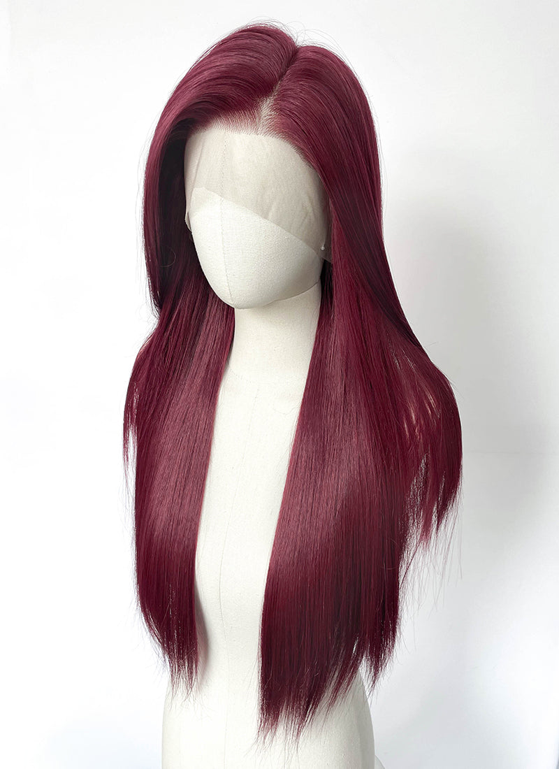 Reddish Purple Straight 13" x 6" Lace Top Kanekalon Synthetic Hair Wig LFS063