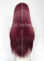 Reddish Purple Straight 13" x 6" Lace Top Kanekalon Synthetic Hair Wig LFS063