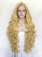 Elden Ring Queen Marika Golden Blonde Wavy Lace Front Synthetic Hair Wig LN6043