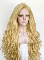Elden Ring Queen Marika Golden Blonde Wavy Lace Front Synthetic Hair Wig LN6043