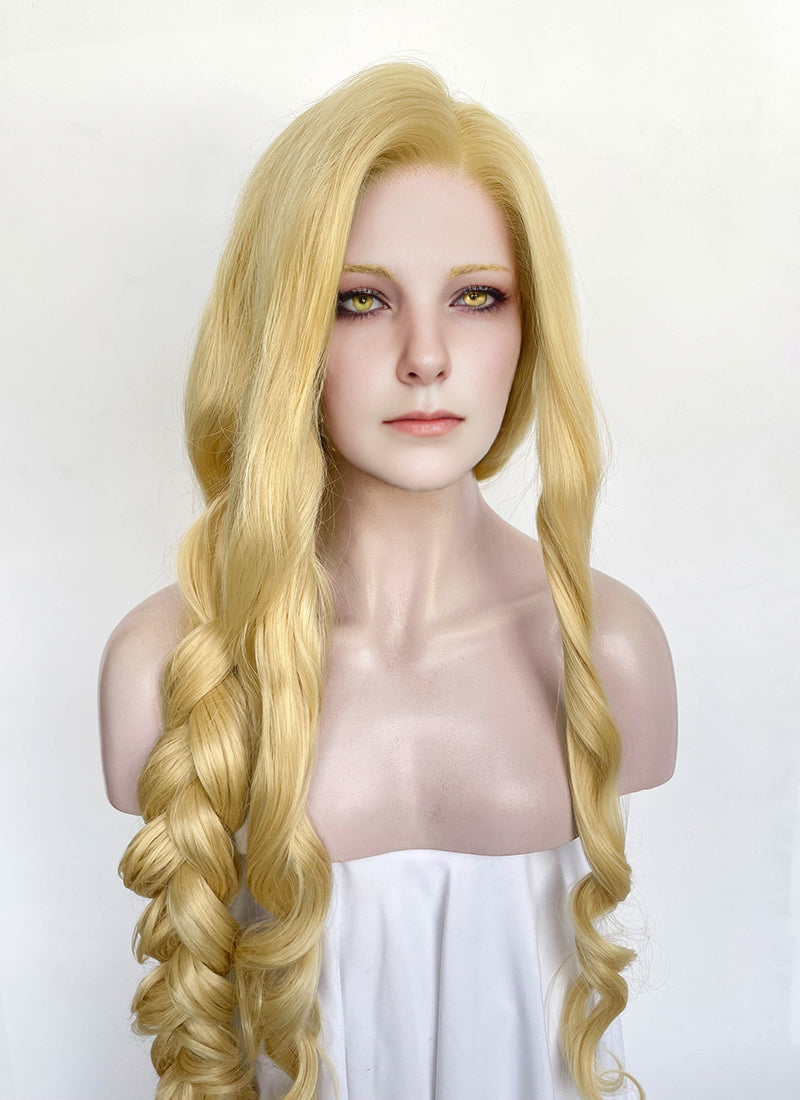 Elden Ring Queen Marika Golden Blonde Wavy Lace Front Synthetic Hair Wig LN6043