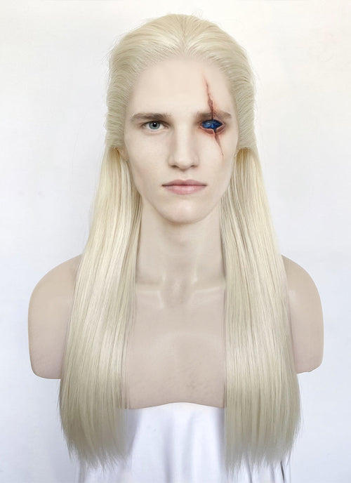 House of the Dragon Aemond Targaryen Platinum Blonde Straight Lace Front Synthetic Men's Wig LW4042
