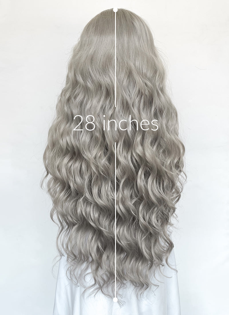 Grey Wavy Lace Front Synthetic Hair Wig LW4070