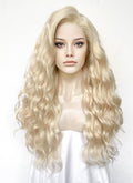 Pastel Ash Blonde Wavy Lace Front Synthetic Wig LW4054