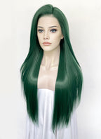 Green Straight Lace Front Synthetic Wig LW4056
