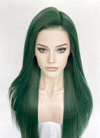 Green Straight Lace Front Synthetic Wig LW4056