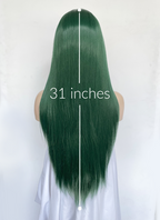 Green Straight Lace Front Synthetic Wig LW4056