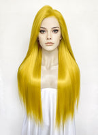 Yellow Straight Lace Front Synthetic Wig LW4057