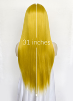 Yellow Straight Lace Front Synthetic Wig LW4057