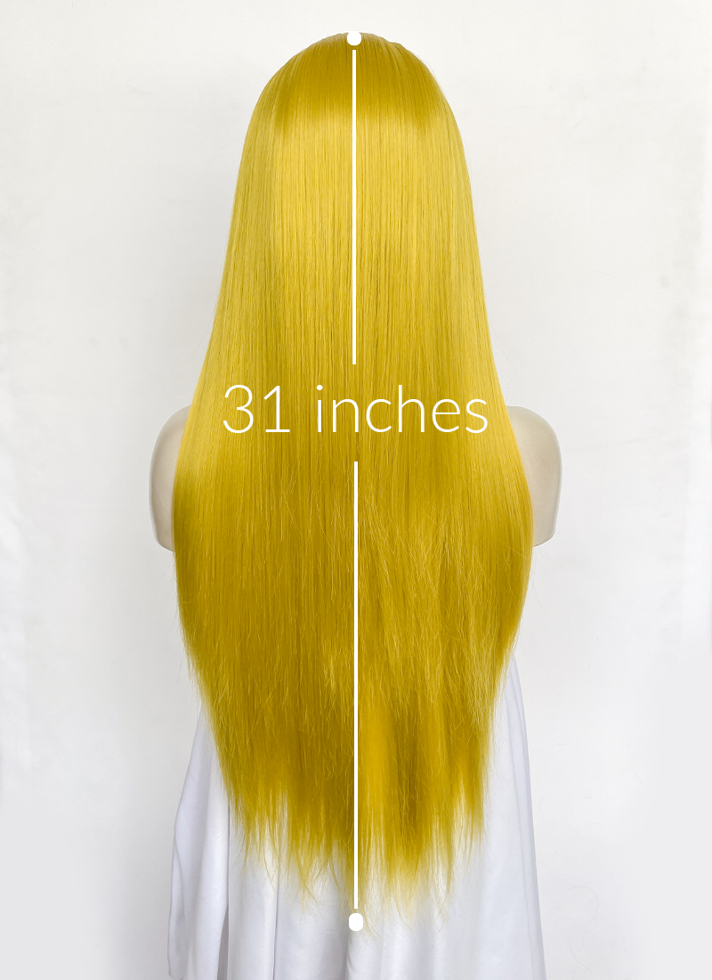 Yellow Straight Lace Front Synthetic Wig LW4057