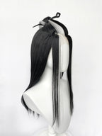 Critical Role Laudna Black And White Single Money Piece Straight Lace Front Synthetic Hair Wig LW4059