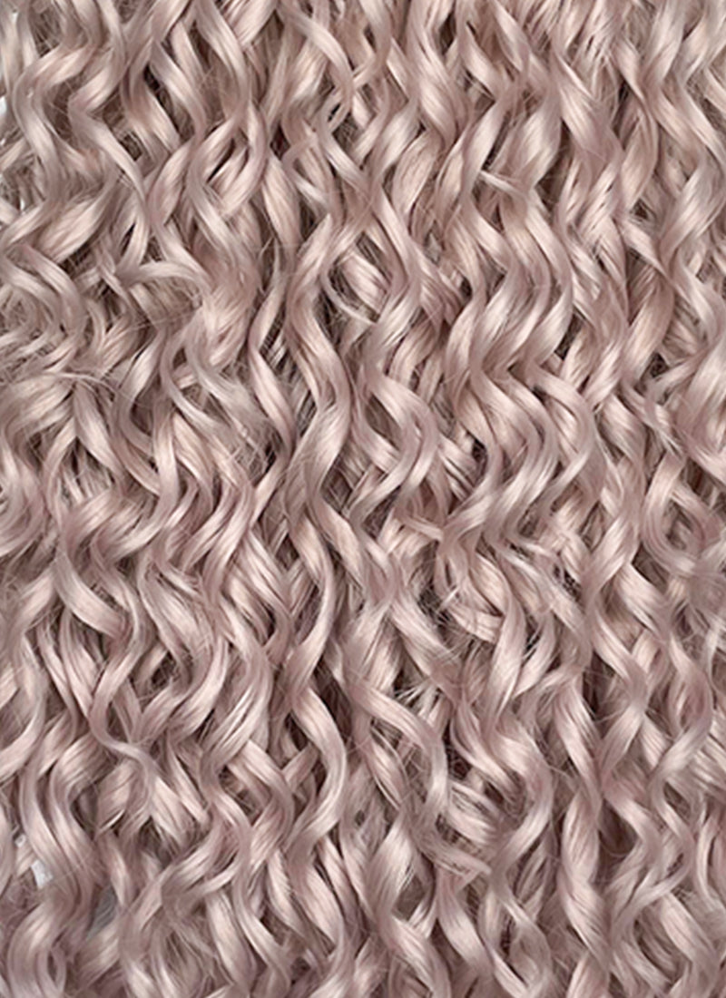 Pastel Pale Plum Curly Lace Front Synthetic Hair Wig LW4062