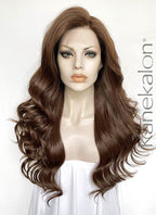 Brown Wavy Lace Front Kanekalon Synthetic Hair Wig LW4065