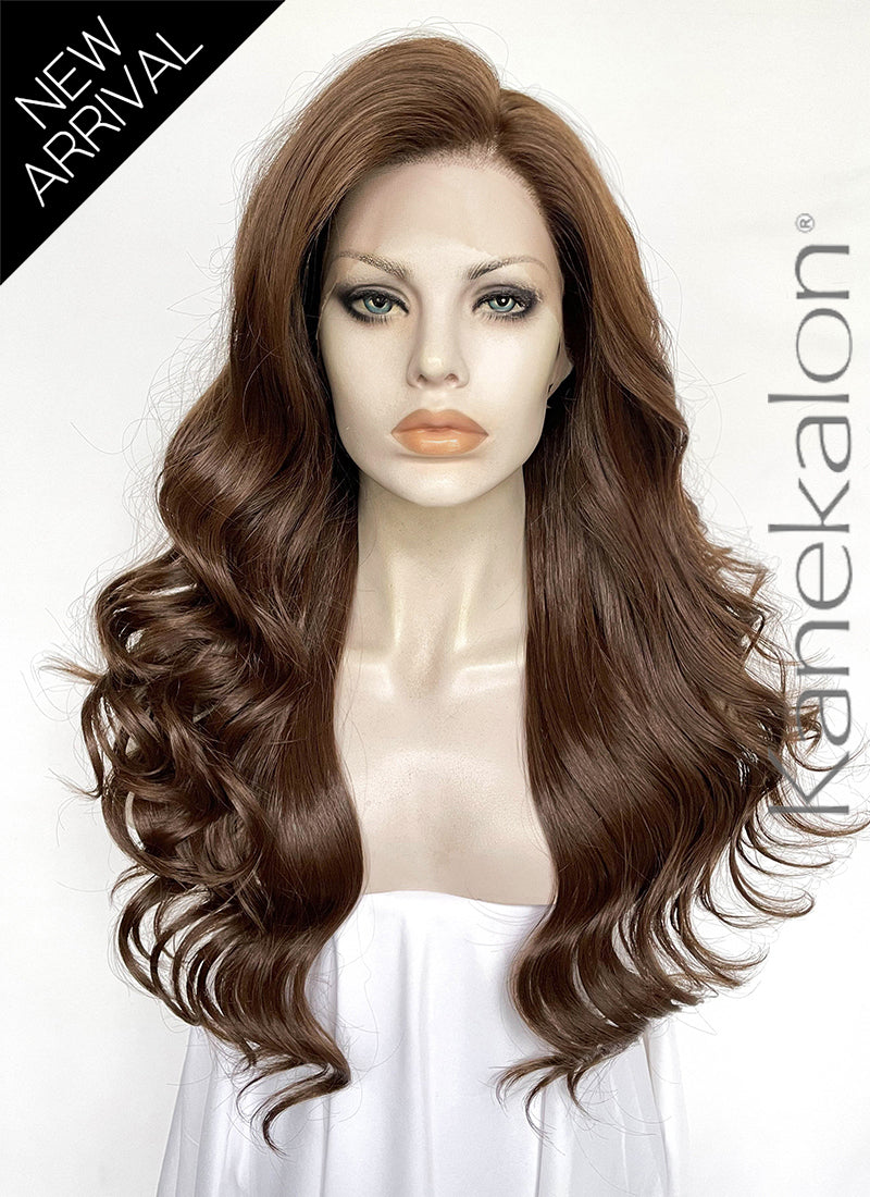 Brown Wavy Lace Front Kanekalon Synthetic Hair Wig LW4065