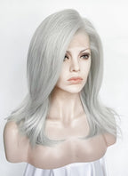 Silver Grey Straight Lace Front Synthetic Wig LW4066
