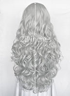 Silver Grey Wavy Lace Front Synthetic Hair Wig LW4067