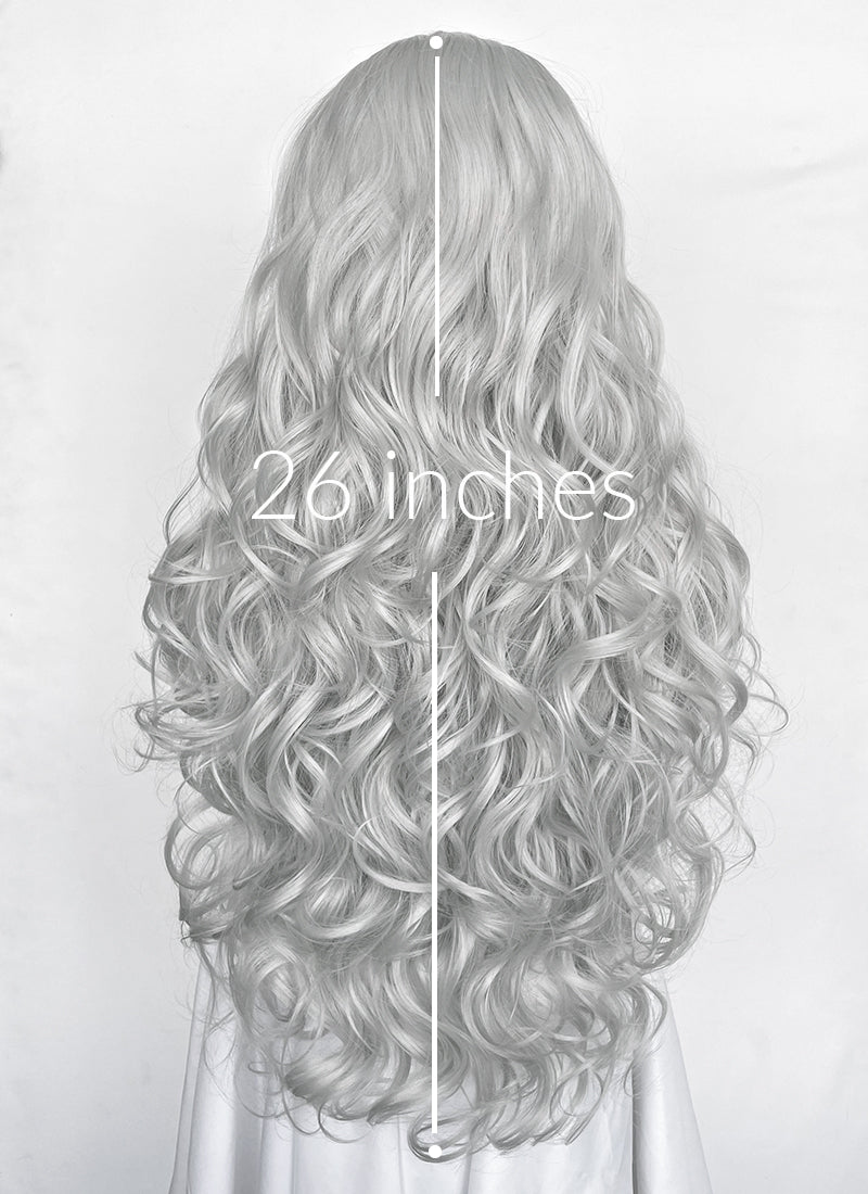 Silver Grey Wavy Lace Front Synthetic Hair Wig LW4067