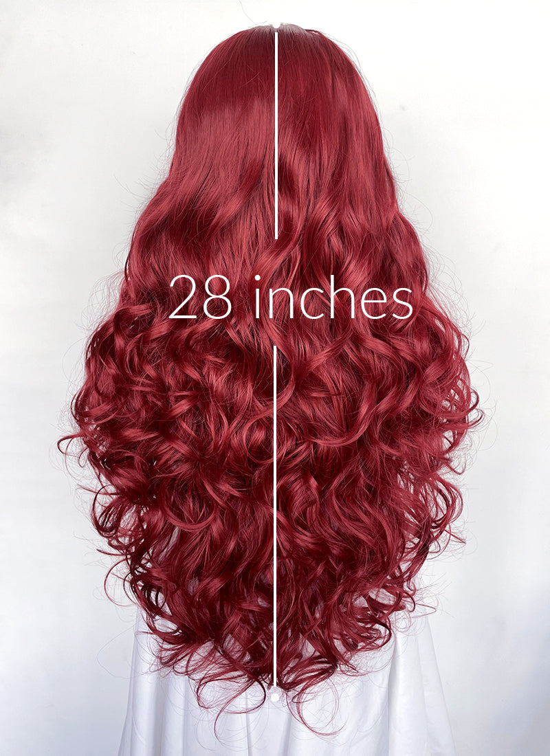 Red Wavy Lace Front Synthetic Hair Wig LW4068
