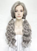 Grey Wavy Lace Front Synthetic Hair Wig LW4070
