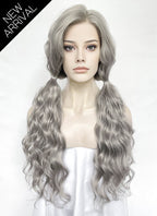 Grey Wavy Lace Front Synthetic Hair Wig LW4070