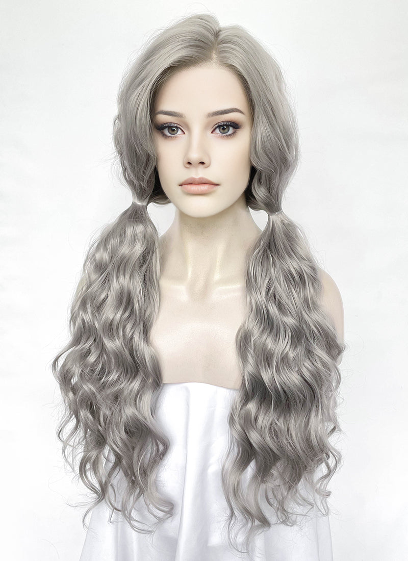Grey Wavy Lace Front Synthetic Hair Wig LW4070