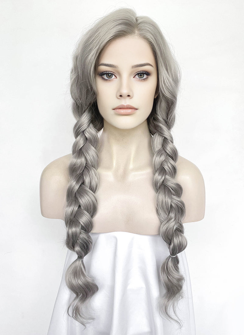 Grey Wavy Lace Front Synthetic Hair Wig LW4070