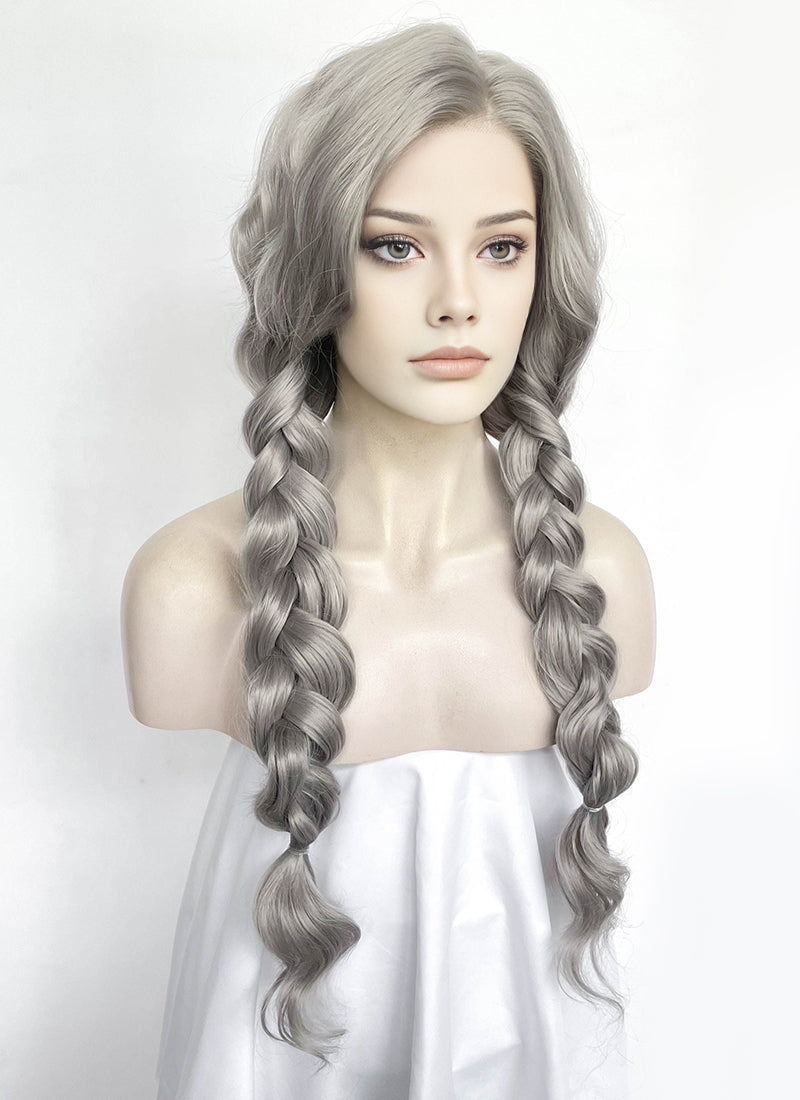 Grey Wavy Lace Front Synthetic Hair Wig LW4070