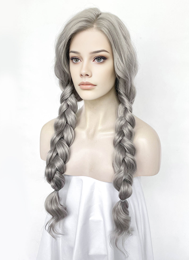 Grey Wavy Lace Front Synthetic Hair Wig LW4070