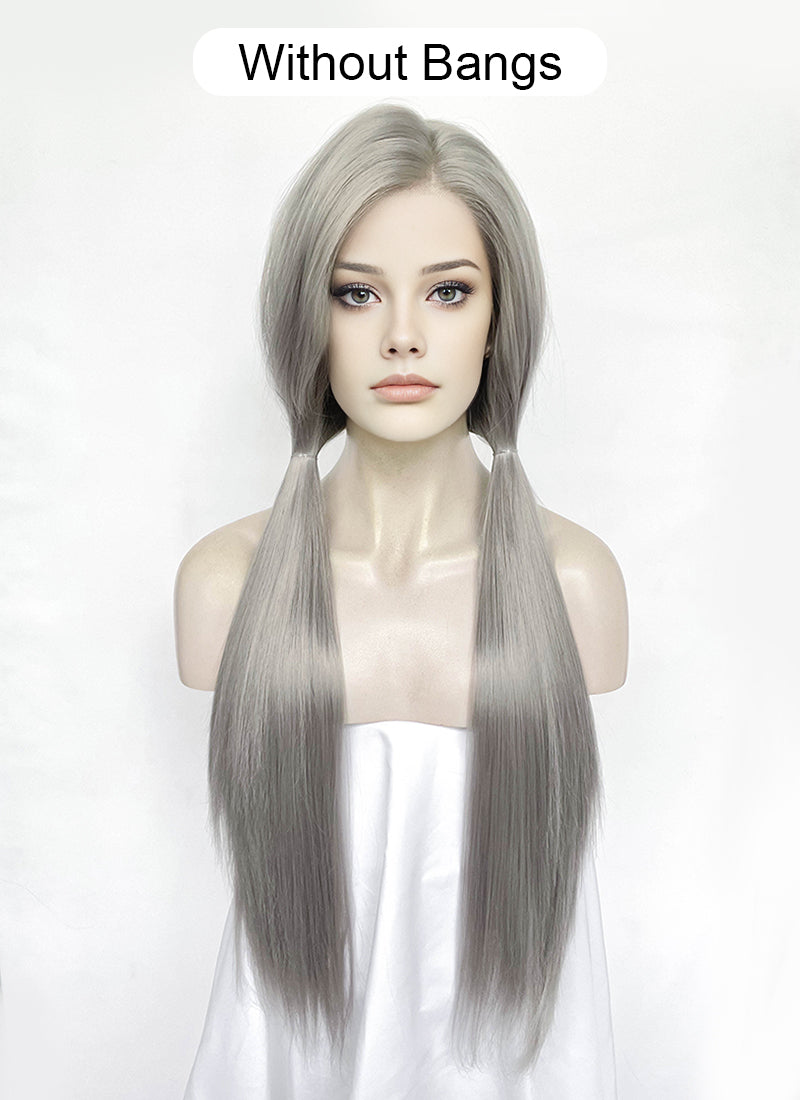 Grey Straight Lace Front Synthetic Hair Wig LW4071