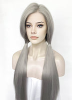 Grey Straight Lace Front Synthetic Hair Wig LW4071