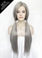 Grey Straight Lace Front Synthetic Hair Wig LW4071