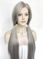 Grey Straight Lace Front Synthetic Hair Wig LW4071
