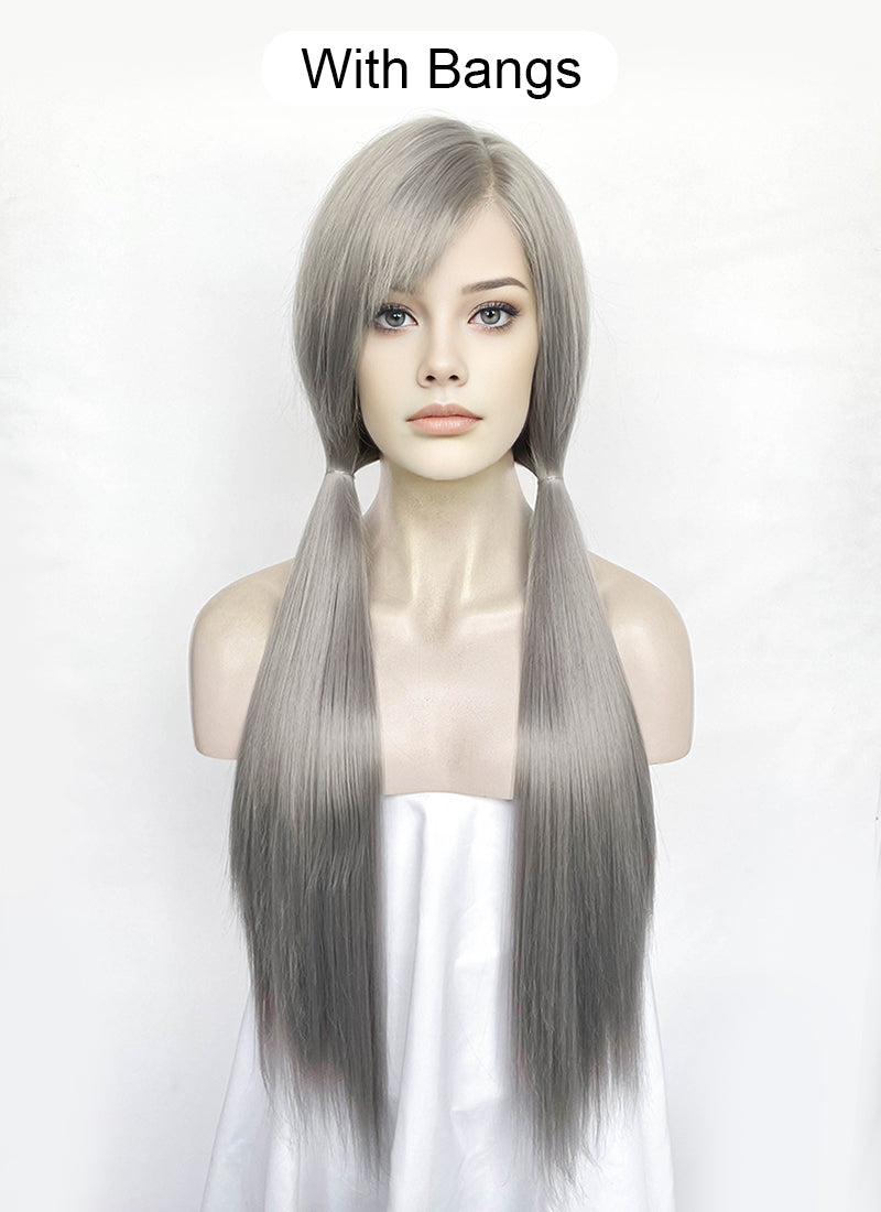 Grey Straight Lace Front Synthetic Hair Wig LW4071