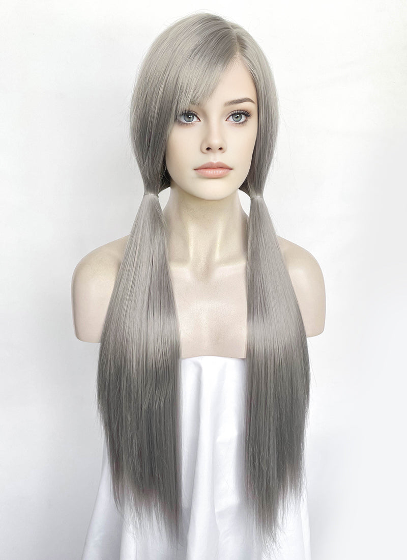 Grey Straight Lace Front Synthetic Hair Wig LW4071