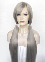 Grey Straight Lace Front Synthetic Hair Wig LW4071