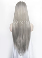Grey Straight Lace Front Synthetic Hair Wig LW4071