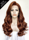 Auburn Wavy Lace Front Synthetic Hair Wig LW4074