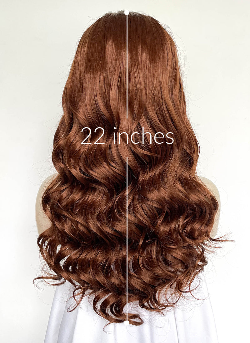 Auburn Wavy Lace Front Synthetic Hair Wig LW4074