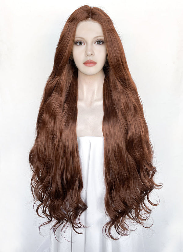 Frankenstein 2025 Elizabeth Harlander Reddish Brown Wavy Lace Front Synthetic Hair Wig LW4075
