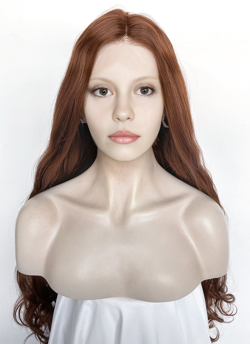 Frankenstein 2025 Elizabeth Harlander Reddish Brown Wavy Lace Front Synthetic Hair Wig LW4075