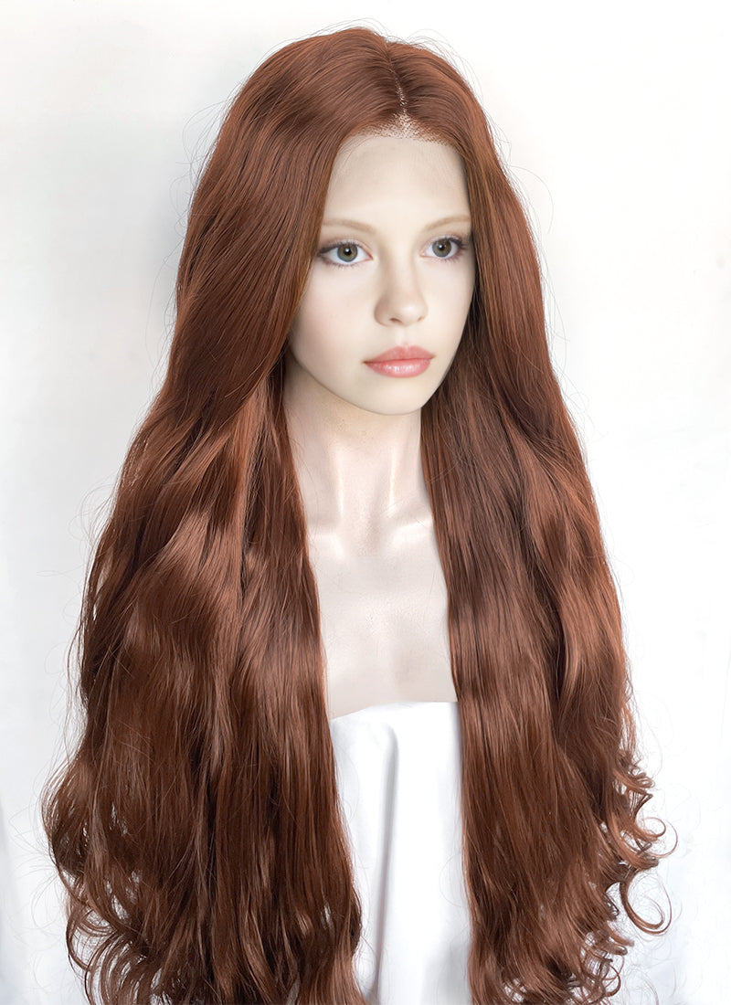 Frankenstein 2025 Elizabeth Harlander Reddish Brown Wavy Lace Front Synthetic Hair Wig LW4075