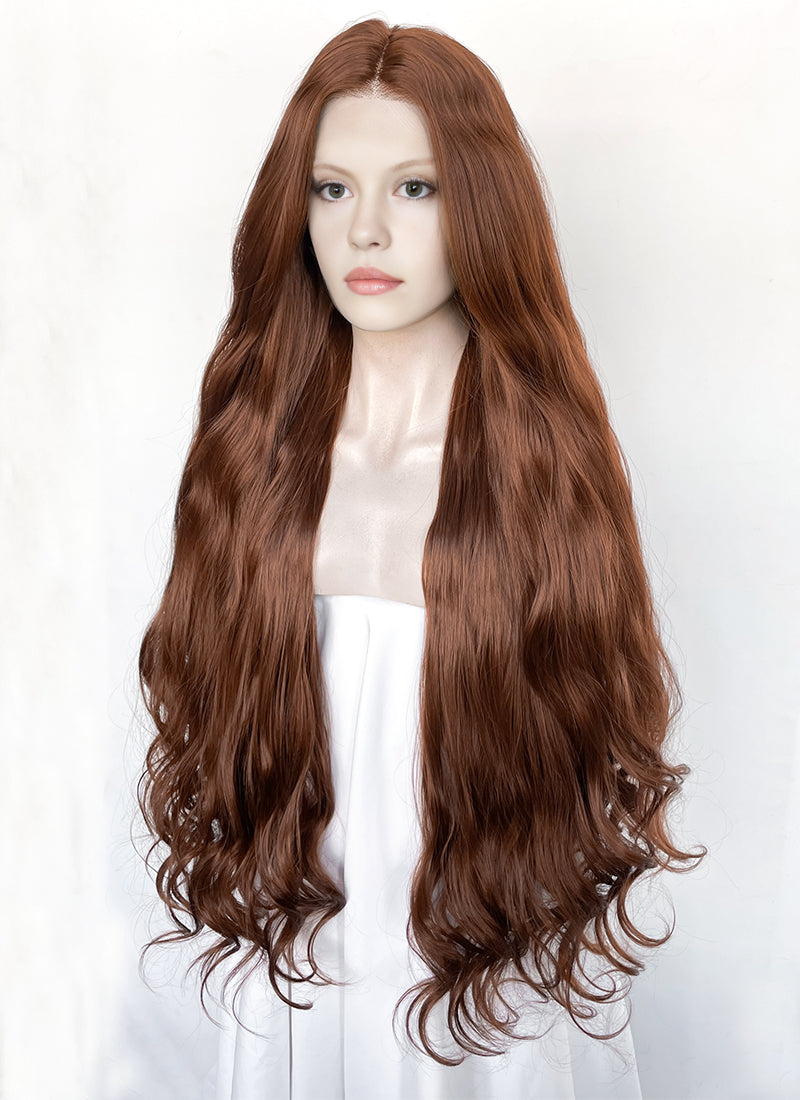 Frankenstein 2025 Elizabeth Harlander Reddish Brown Wavy Lace Front Synthetic Hair Wig LW4075