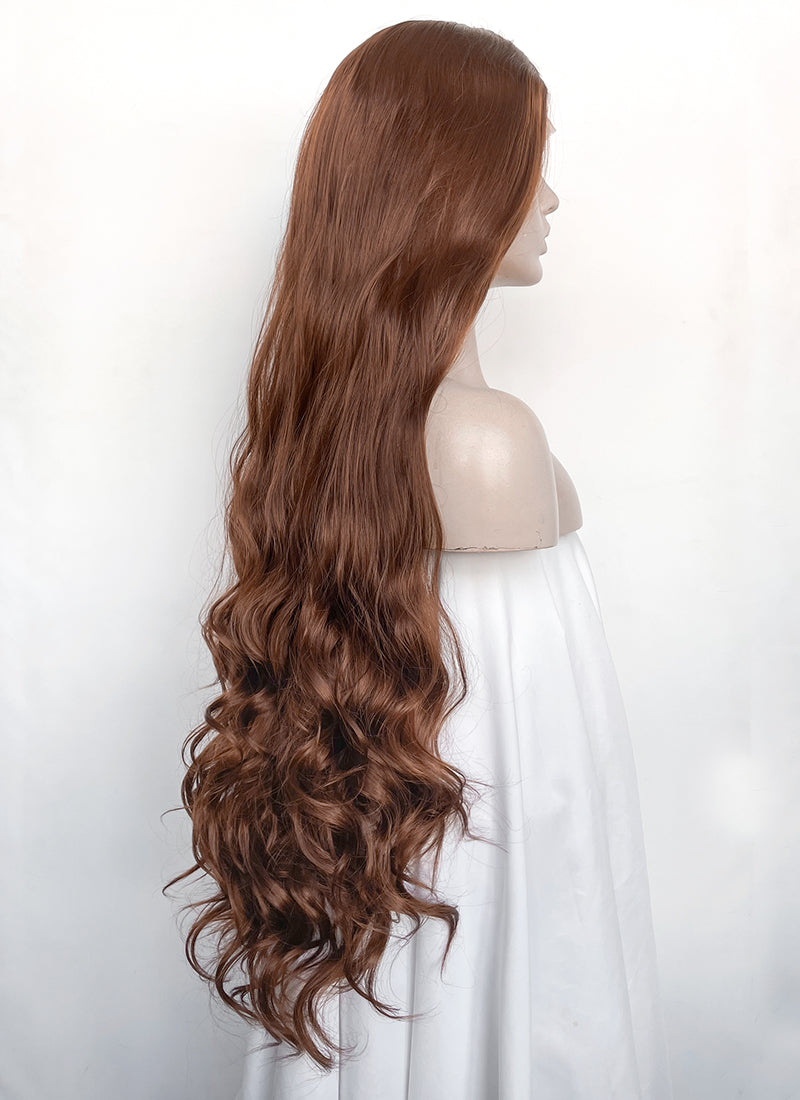 Frankenstein 2025 Elizabeth Harlander Reddish Brown Wavy Lace Front Synthetic Hair Wig LW4075